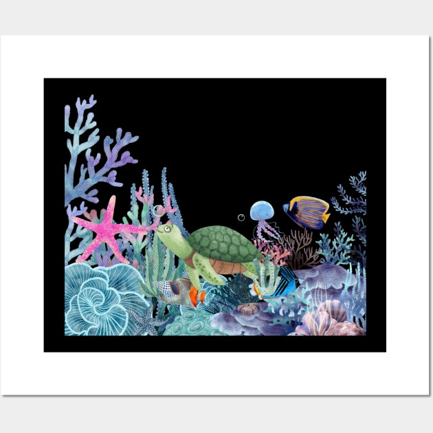 Coral Reef Sea Life Wall Art by Art by Ergate